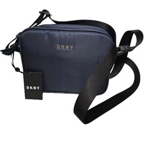 DKNY Carter Crossbody Camera Bag Purse Navy Black Silver